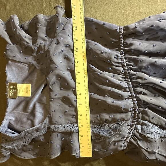 2Hip By Wrapper Girls Dress Blue Dots W/ Under Skirt Size 10 - Picture 5 of 8